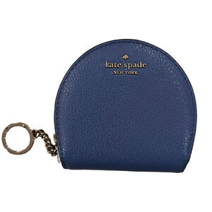 NWT Kate Spade Consuella Blue Rima Pebbled Leather Curved Wristlet